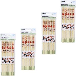 Concord e Sushi eetstokjes 30x setjes bamboe hout kleurrijke print 24 cm