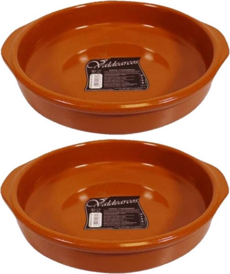 Concord Set van 2x stuks tapas borden schalen Alicante met handvatten 26 cm Tapas serveerschalen borden ovenschalen