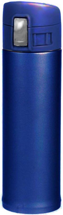 Shoppartners RVS thermofles isoleerfles voor onderweg petrol blauw 450 ml Thermosflessen