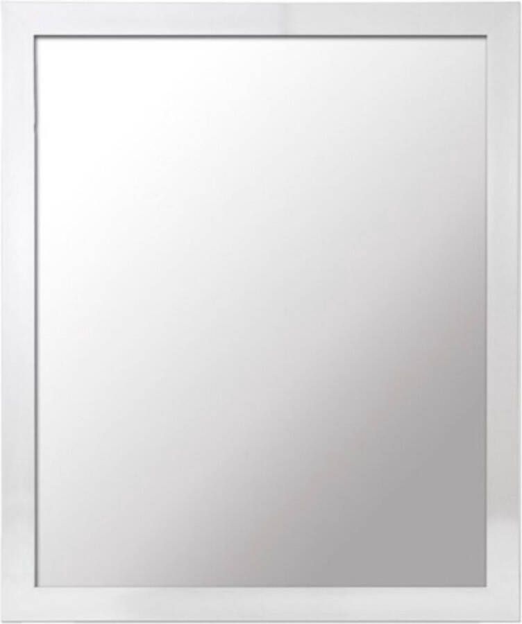 Merkloos Sans marque Wandspiegel vierkant met metalen frame zilver 40 x 50 cm Wandspiegels muurspiegels Ophang spiegels