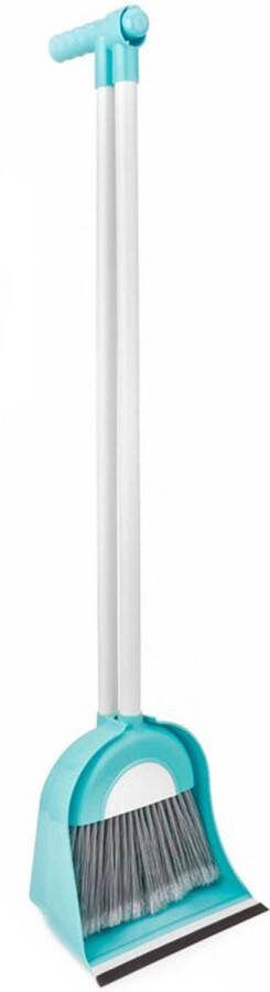 Concorde Stoffer en blik met lange steel 96 cm kunststof blauw
