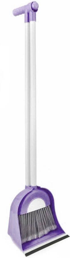 Concorde Stoffer en blik met lange steel 96 cm kunststof paars