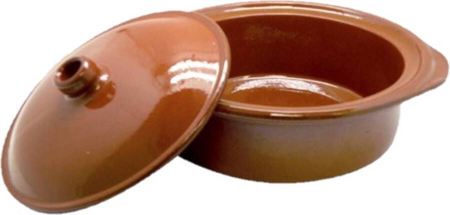 Concorde Tapas terracotta ovenschaal stoofpot cocotte met deksel 26 cm Braadpannen van steen