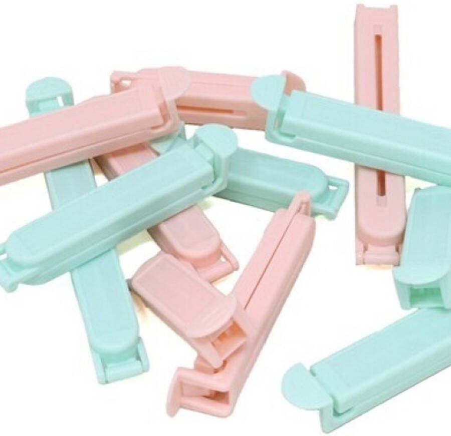 Concorde Vershoudclips 36x pastel kleurenmix kunststof 3 formaten voedsel vershoudklemmen