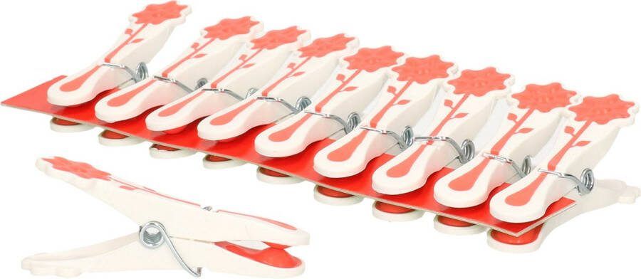 Concorde wasknijpers -10x rood kunststof 8 cm Knijpers