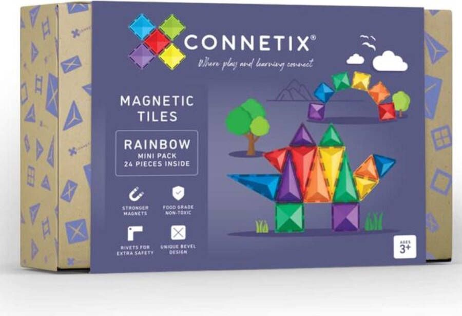 Connetix Tiles Connetix Rainbow Mini 24 stuks magnetisch constructiespeelgoed