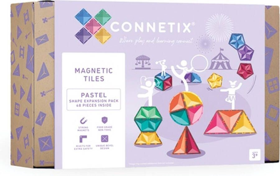 Connetix Tiles Connetix Pastel Shape Expension Pack 48 Stuks