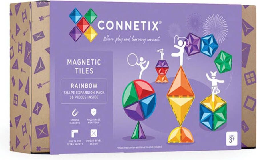 Connetix Tiles Connetix Rainbow Shape Expansion Pack Uitbreidingsset 36 stuks