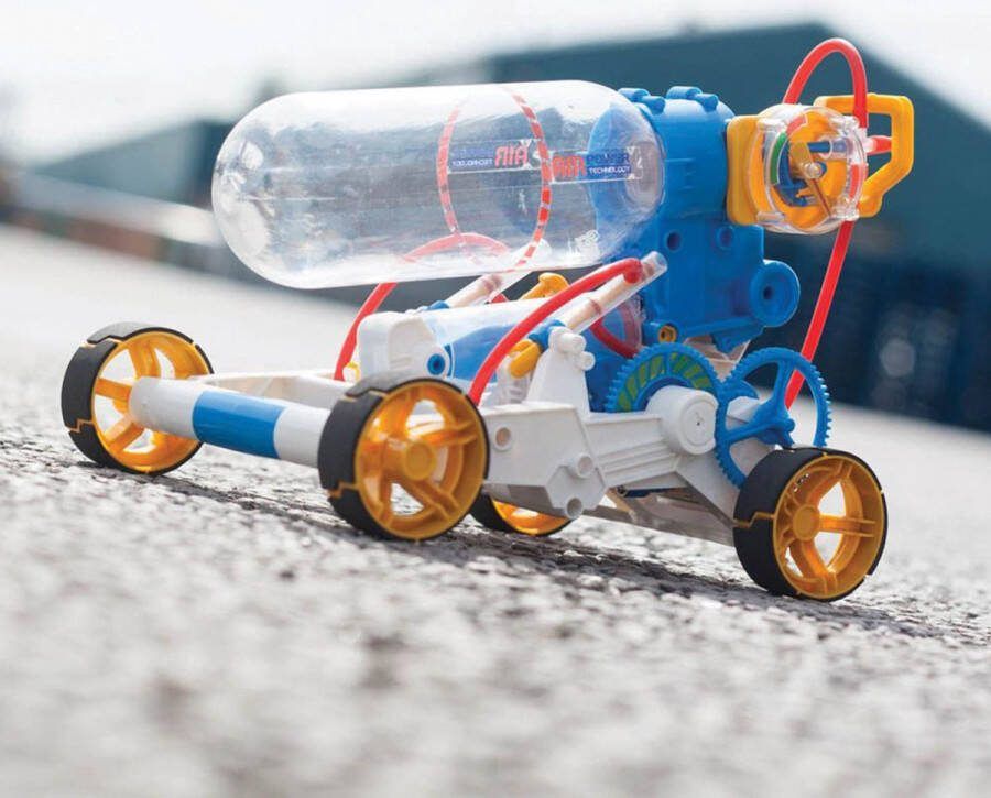 Construct and create Construct & Create Air Power Engine Car Experimenteerset Speelgoedauto Bouwset STEM Speelgoed Luchtdruk-aandrijving
