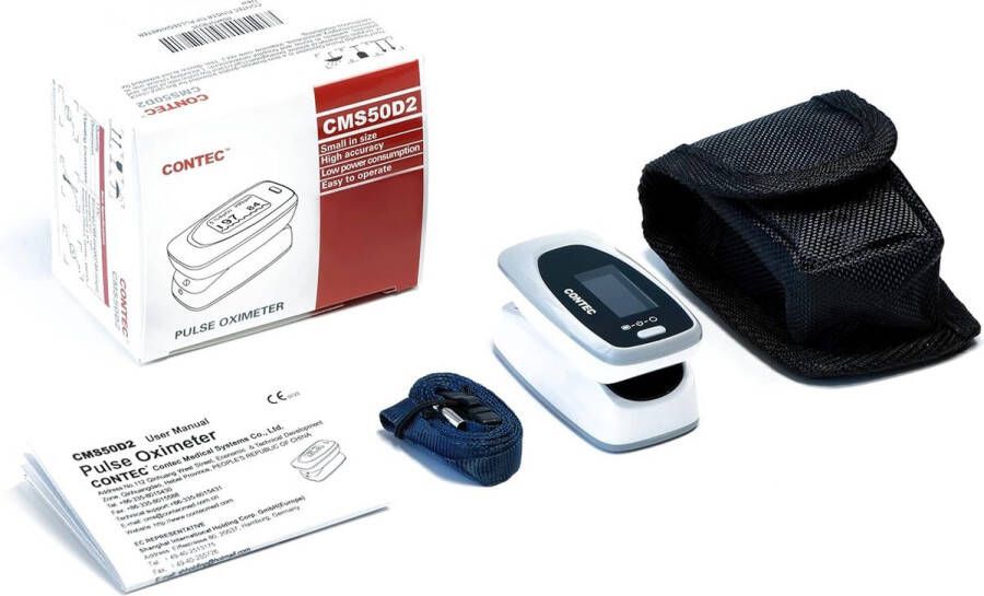 Contec Saturatiemeter CMS50D2 professioneel Pulse Oximeter hartslagmeter zuurstofmeter
