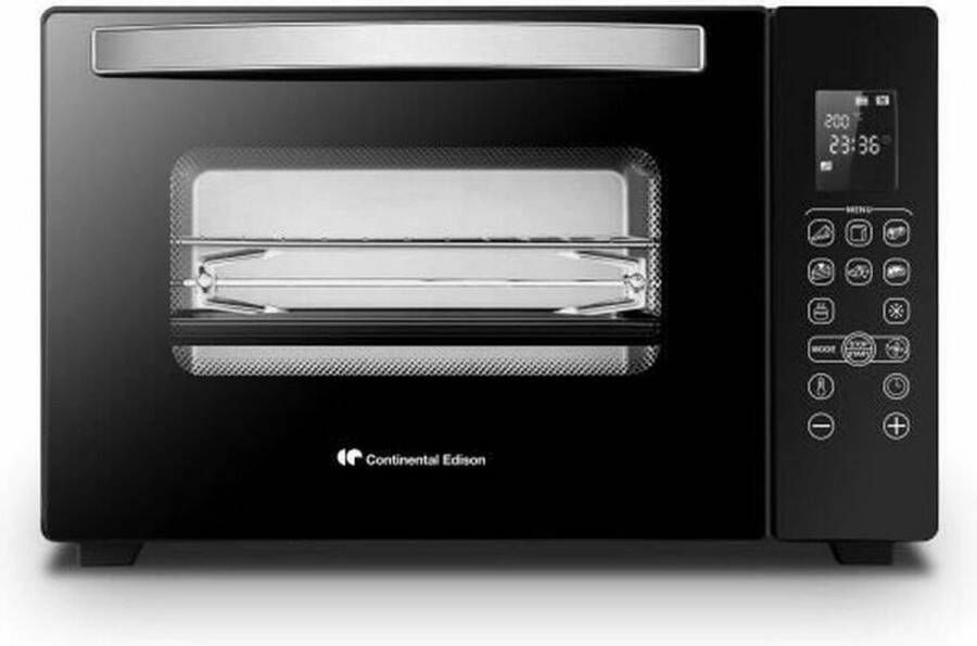 Continental Edison CEMF38DIG Elektrische mini-oven 38L zwart 1600W Draaispit Natuurlijke convectie