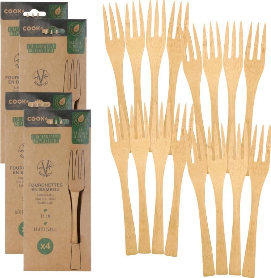 Cook Concept Bamboe Vorken 16 Stuks 15 cm
