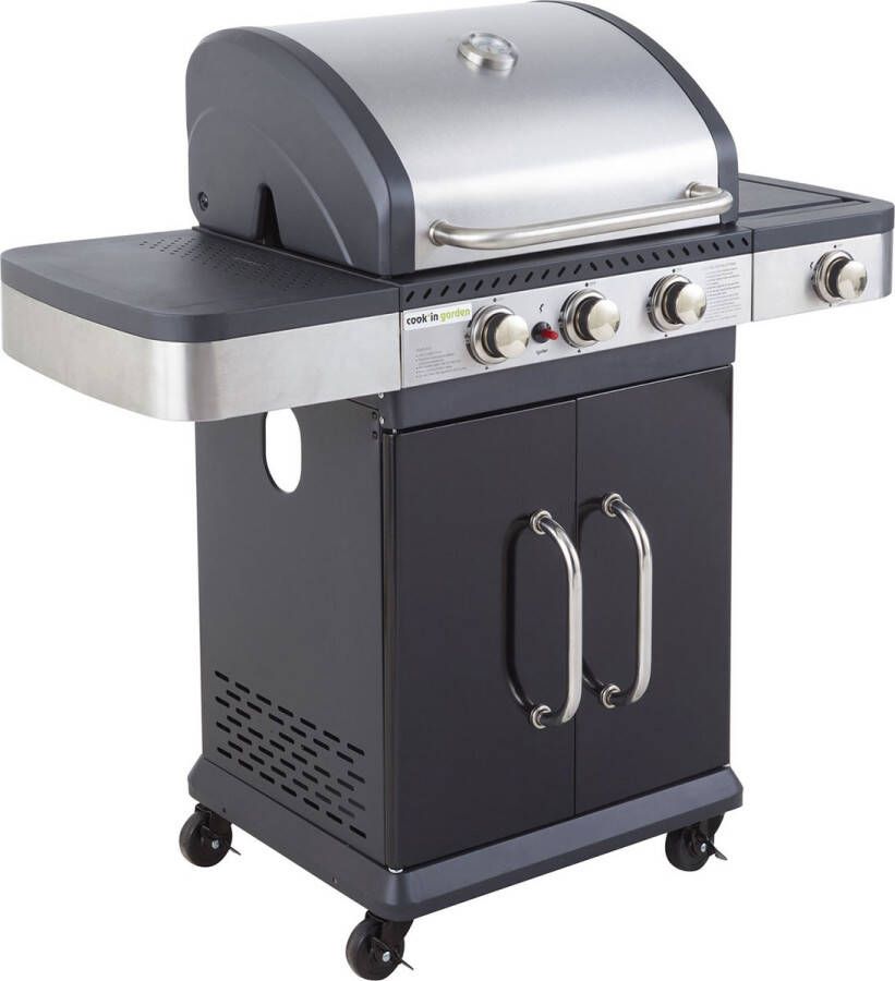 Cook'in Garden Gasbarbecue FIDGI 3 met thermometer 3 branders + 11 5kW kookplaat