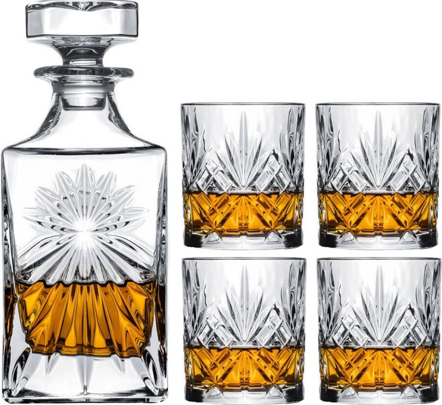 Cookinglife Whiskey Set (karaf & whiskeyglazen) Moy 5 delige set