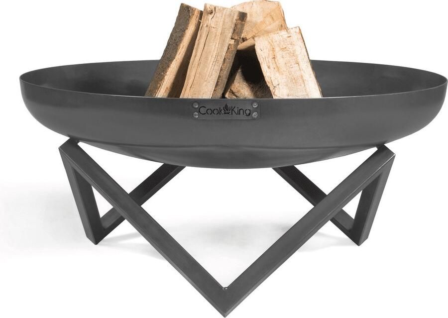 CooKking Vuurschaal Santiago-70 cm Multifunctionele vuurschaal Staal Zwart- Vuurkorf Vuurschaal BBQ Vuurschaal voor buiten Terraskachel Tuinkachel