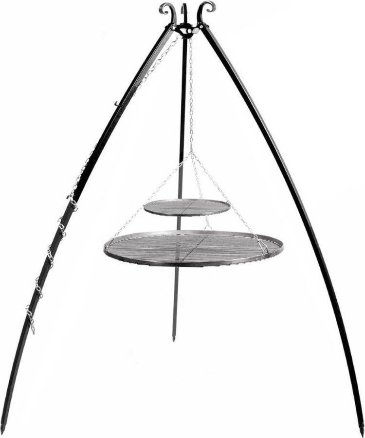 CooKking Driepoot 200 cm met dubbel stalen grillrooster ⌀70cm