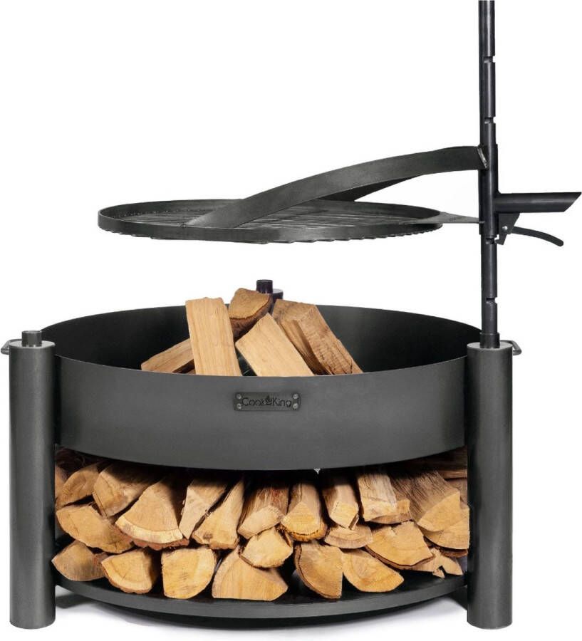 CooKking Multi-functionele Vuurschaal Montana X met Grillrooster 60 cm Hoge Kwaliteit Staal Handgemaakt in Europa