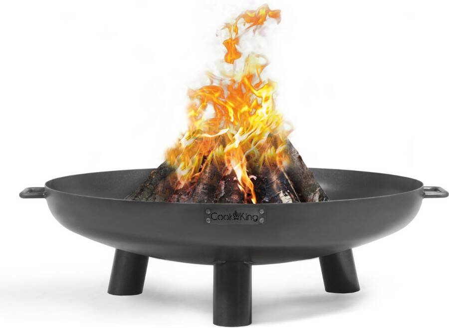 CooKking Vuurschaal Bali 80 cm Verkrijgbaar in Ø60 Ø70 Ø80 én Ø100 cm! Staal Zwart- Vuurkorf Vuurschaal BBQ Vuurschaal voor buiten Terraskachel Tuinkachel
