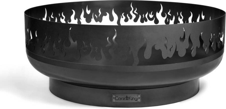 CooKking Vuurschaal Fire 80 cm L 80 x B 80 x H 30 cm Staal ZwartVuurkorf – Vuurschaal – Vuurschaal voor Buiten – Terrashaard – Zwart Staal – Voor Ontspannende Avonden –