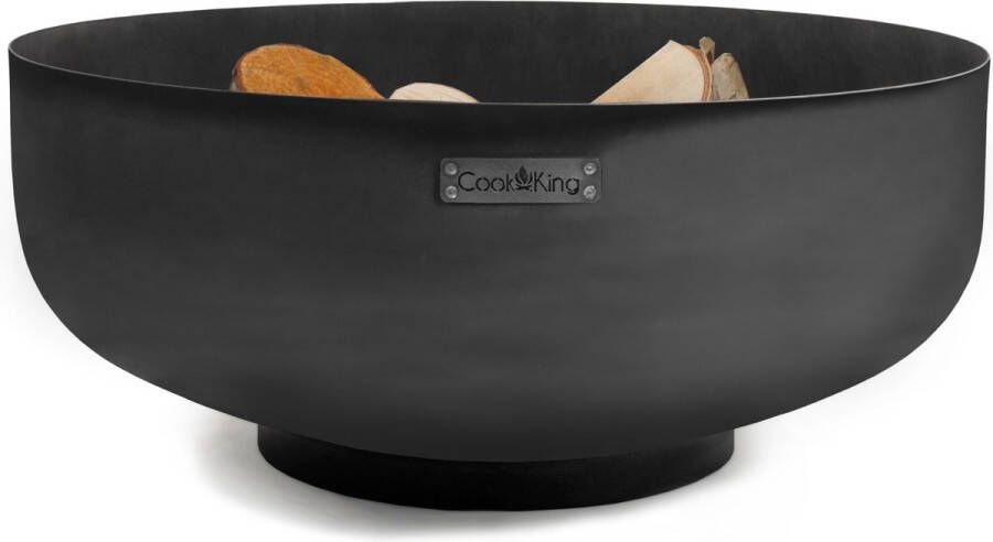 CooKking Vuurschaal Palermo XXL 80 cm L 80 x B 80 x H 35 cm Staal ZwartVuurkorf – Vuurschaal – Vuurschaal voor Buiten – Terrashaard – Zwart Staal – Voor Ontspannende Avonden –