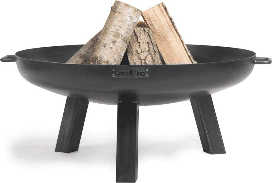 CooKking Vuurschaal Polo-80 cm Multifunctionele vuurschaal Staal Zwart- Vuurkorf Vuurschaal BBQ Vuurschaal voor buiten Terraskachel Tuinkachel