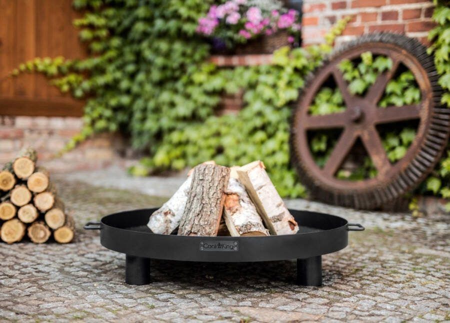 CooKking Vuurschaal Tunis-70 cm Verkrijgbaar in Ø60 én Ø80 cm! Staal Zwart- Vuurkorf Vuurschaal BBQ Vuurschaal voor buiten Terraskachel Tuinkachel