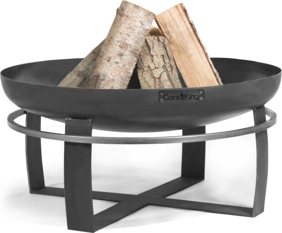 CooKking Vuurschaal Viking 60 cm Verkrijgbaar in Ø60 Ø80 Ø70 én Ø100 cm! Staal Zwart- Vuurkorf Vuurschaal BBQ Vuurschaal voor buiten Terraskachel Tuinkachel