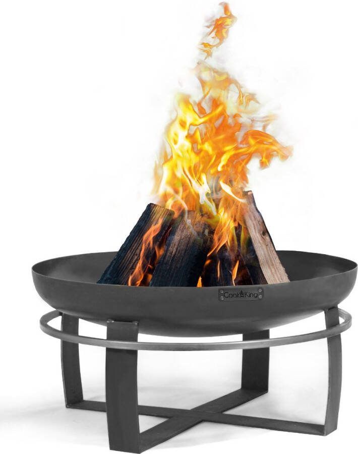 CooKking Vuurschaal Viking 60 cm Verkrijgbaar in Ø60 Ø80 Ø70 én Ø100 cm! Staal Zwart- Vuurkorf Vuurschaal BBQ Vuurschaal voor buiten Terraskachel Tuinkachel