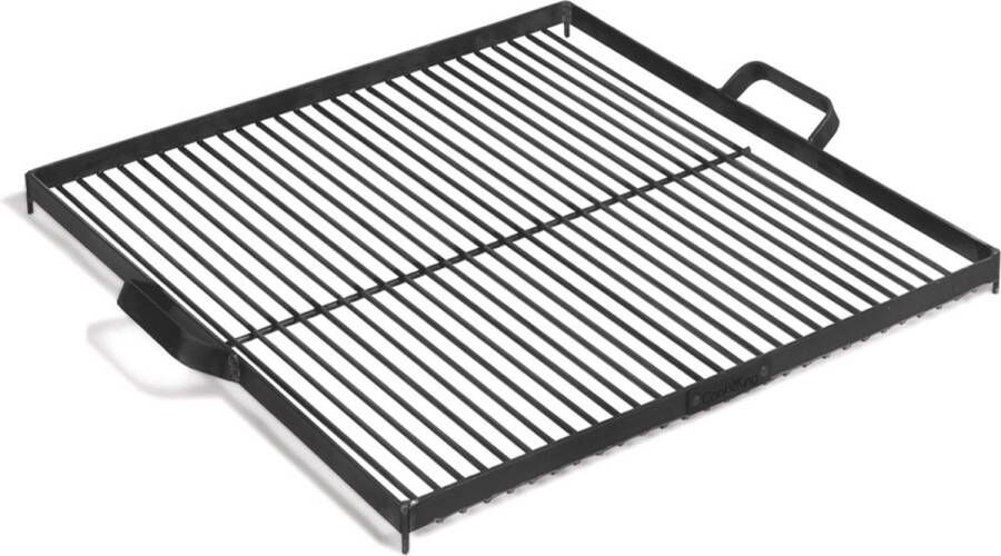 CooKking Zwart Grillrooster Vierkant voor Vuurschaal Ø60 cm Zilver Hoge Kwaliteit RVS Handgemaakt in Europa Grillrooster BBQ Grillplaat Rond 44x44 cm