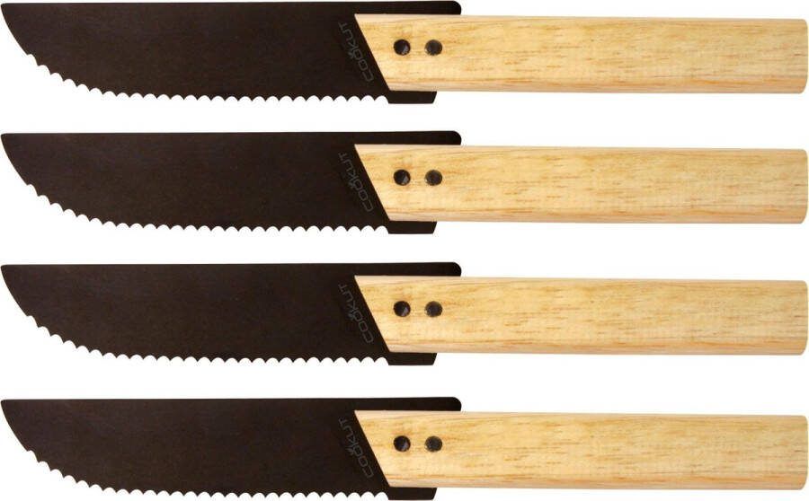Cookut Eve Steakmessen 4 Stuks Zwart