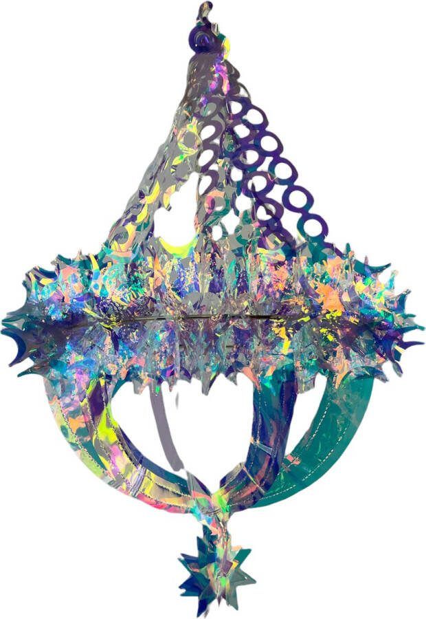 Cool 2 Party Kroonluchter Plafond Decoratie Metalic Regenboog Kleuren Party Feest Hanger 68 x 35 cm 1 Stuks