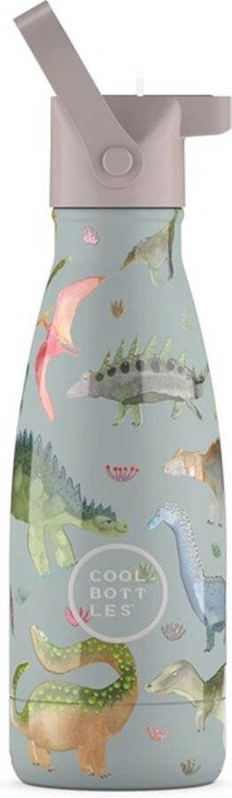 Cool Bottles Dinos Planet 260ml Luxe drinkfles met rietje Schoolbeker kinderen Schoolfles RoestvrijStaal HandwasAlleen StijlvolDesign Kindvriendelijk