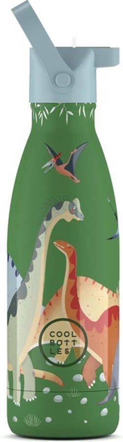 Cool Bottles Jurassic Era 350ml Luxe drinkfles met rietje Schoolbeker kinderen Schoolfles RoestvrijStaal HandwasAlleen StijlvolDesign Kindvriendelijk