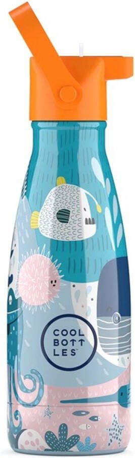 Cool Bottles Sea World 260ml Luxe drinkfles met rietje Schoolbeker kinderen Schoolfles RoestvrijStaal HandwasAlleen StijlvolDesign Kindvriendelijk