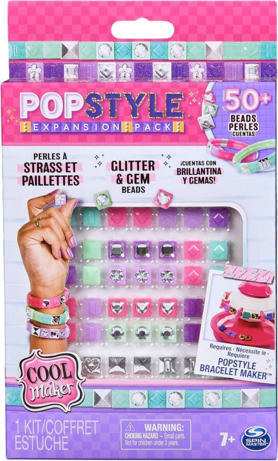 Cool Maker PopStyle Bracelet Maker-uitbreidingspakket met meer dan 50 edelsteenkralen knutselen