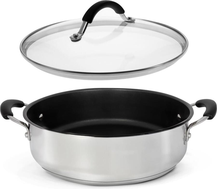 Coolinato sauteerpan 28cm van RVS gecoat