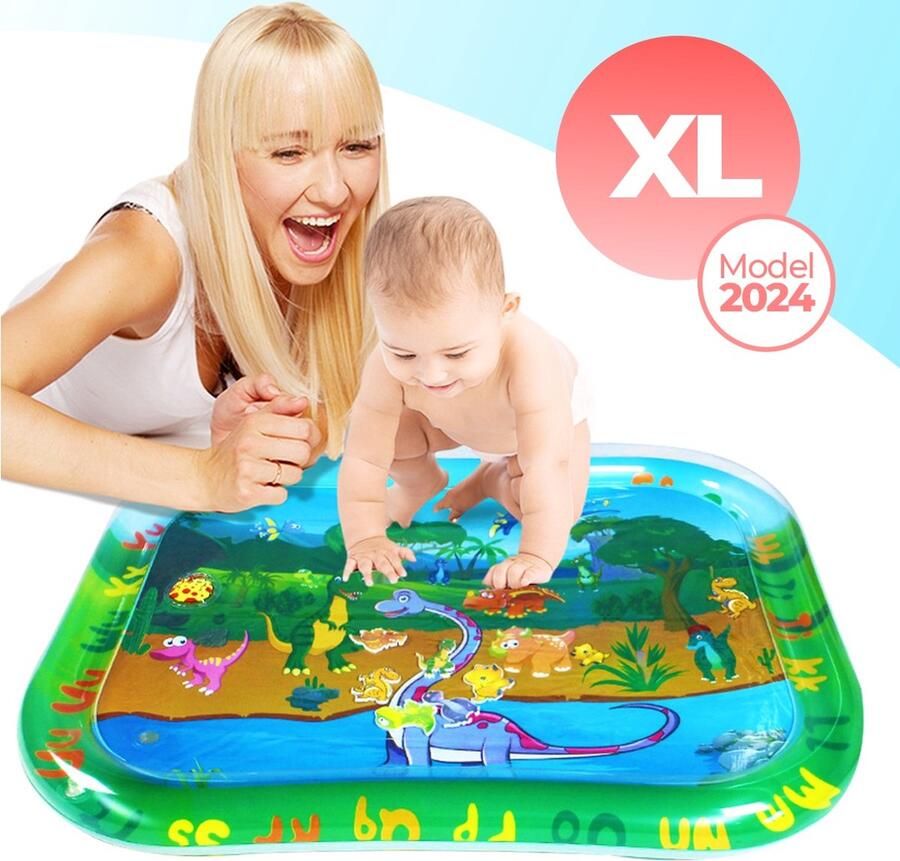 COOL'R XXL Waterspeelmat Groen Met geluid Speelmat Opblaasbaar baby water speelmat Speelkleed Waterspeelgoed Baby speelgoed 0 jaar Kraamcadeau Kinderspeelgoed Tummy Time Baby Gym