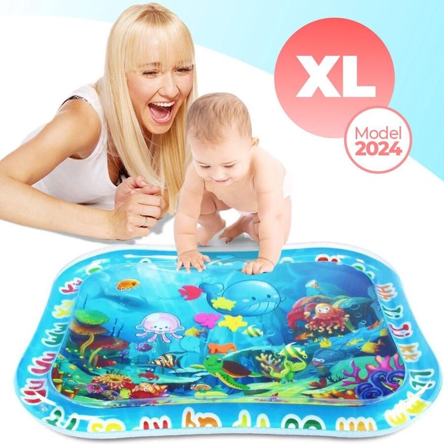 COOL'R XXL Waterspeelmat Met geluid Speelmat Opblaasbaar baby water speelmat Speelkleed Waterspeelgoed Baby speelgoed 0 jaar Kraamcadeau Kinderspeelgoed Tummy Time Baby Gym
