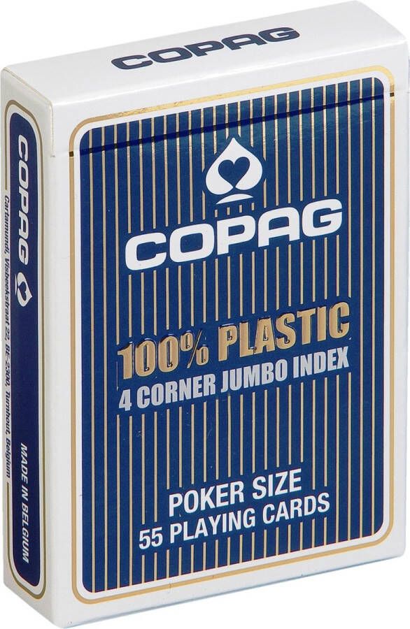 Copag Plastic speelkaarten Blauw 4 hoeken