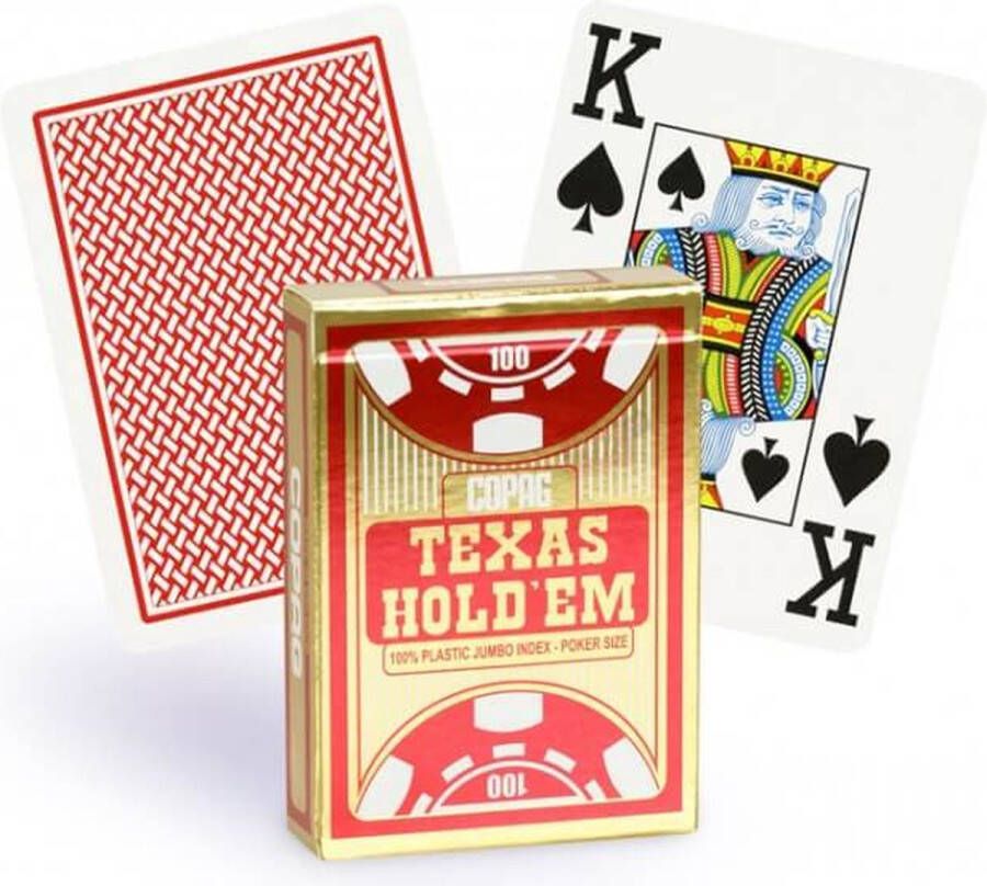 Copag Speelgoed | Kaartspel Texas Holdem Gold Jumbo Face 2 Index Rood Tradit