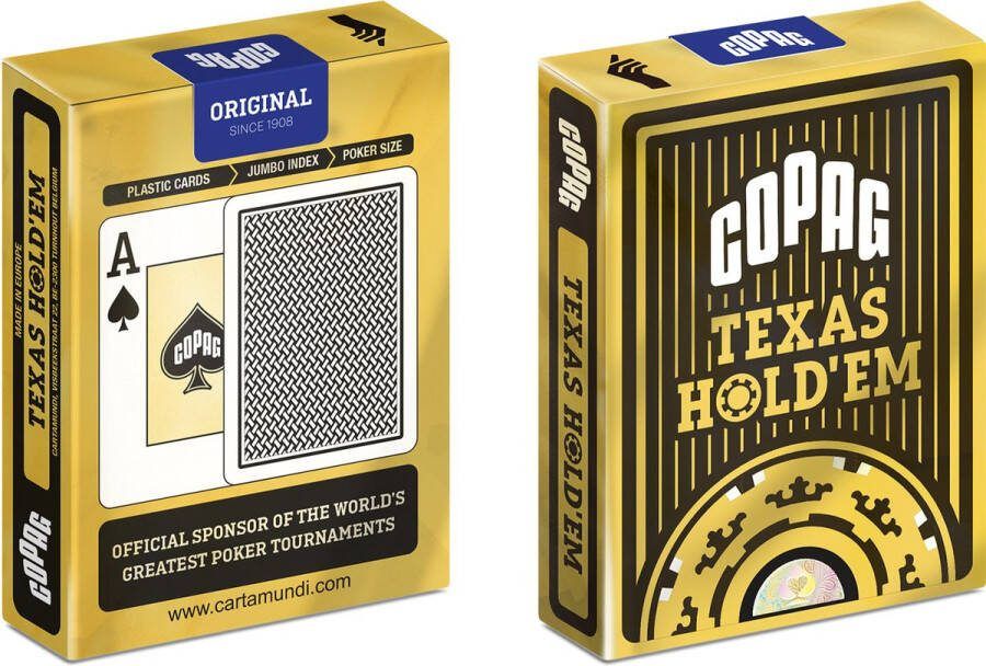 Copag Speelgoed | Kaartspel Texas Holdem Gold Jumbo Face 2 Index Zwart Tradi