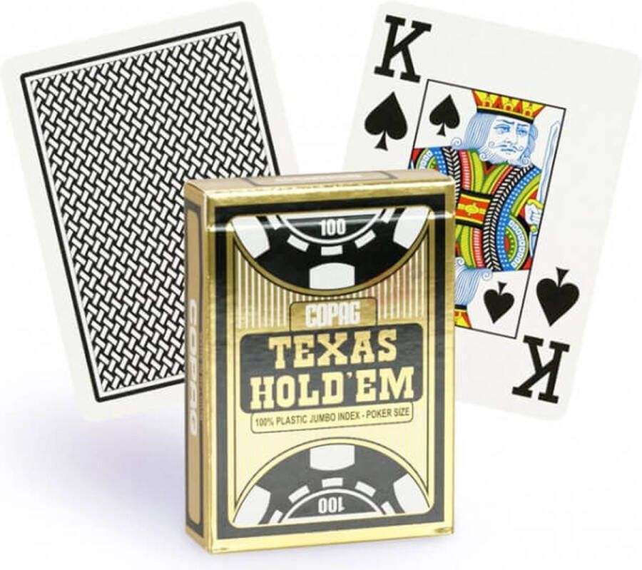 Copag Speelgoed | Kaartspel Texas Holdem Gold Jumbo Face 2 Index Zwart Tradi