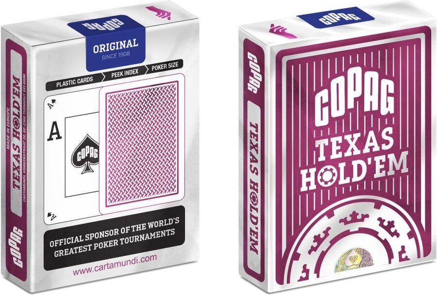 Copag Texas Hold em Silver Pokerkaarten Peek Index Red