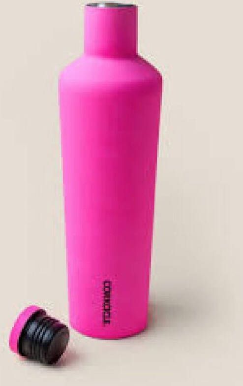 Corkcicle Canteen 750ml Neon Lights Neon Pink Roestvrijstaal 25oz. Waterfles en Thermosfles 3wandig 25uur koud en 12uur warm BPA vrij grote opening voor ijsklontjes