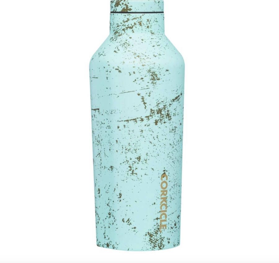 Corkcicle Canteen (klein) 270ml 9oz Bali Blue Roestvrijstaal Waterfles en Thermosfles 3wandig 25uur koud en 12uur warm BPA vrij grote opening voor ijsklontjes