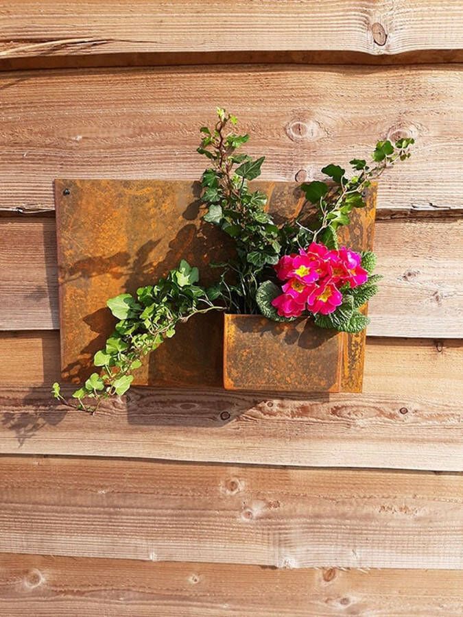 Corn Tuinstaal Cortenstaal Plantenbak Balkon Wandmontage