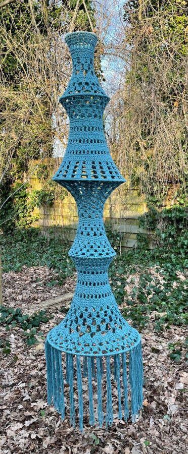 Corneeltje Wol HAAKPAKKET FUIK LAMP BOHO IBIZA TURQUOISE 22 VISSERMAN'S LAMP GEHAAKTE LAMP