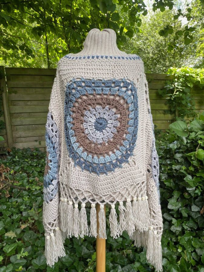 Corneeltje Wol HAAKPAKKET PONCHO IBIZA BLUE ONE SIZE