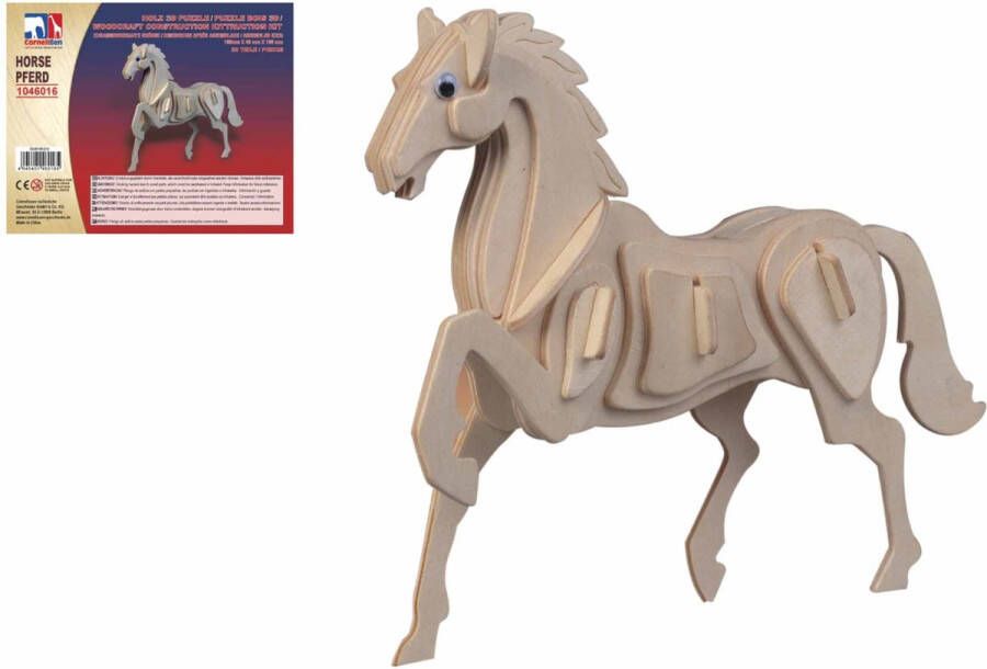 Cornelissen Houten dieren 3D puzzel paard Speelgoed bouwpakket 20 x 4 5 x 16 6 cm
