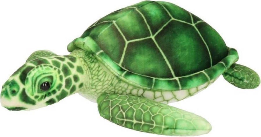 Cornelissen Pluche groene zeeschildpad knuffel 25 cm Schildpadden zeedieren knuffels Speelgoed voor kinderen